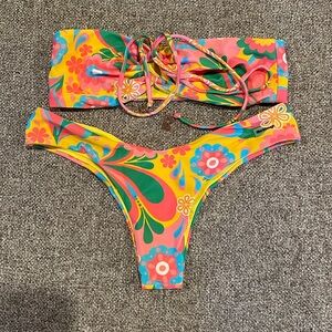 Blackbough bikini bandeau top and cheeky bottoms